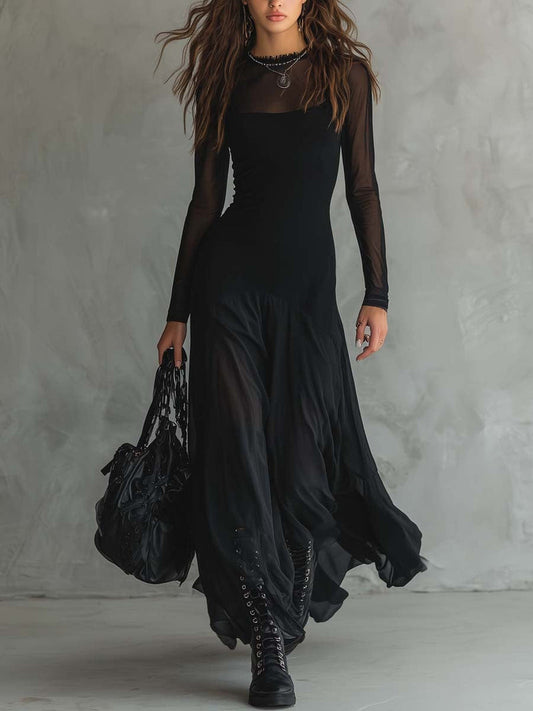Damen Maxikleid mit Transparenter Passform für Elegante Anlässe Jully