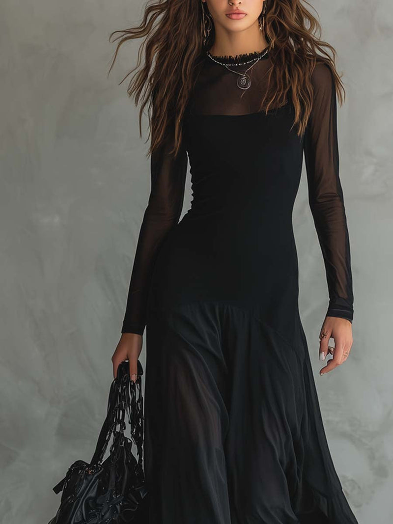 Damen Maxikleid mit Transparenter Passform für Elegante Anlässe Jully