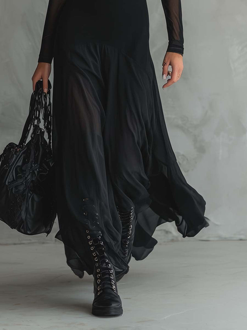 Damen Maxikleid mit Transparenter Passform für Elegante Anlässe Jully