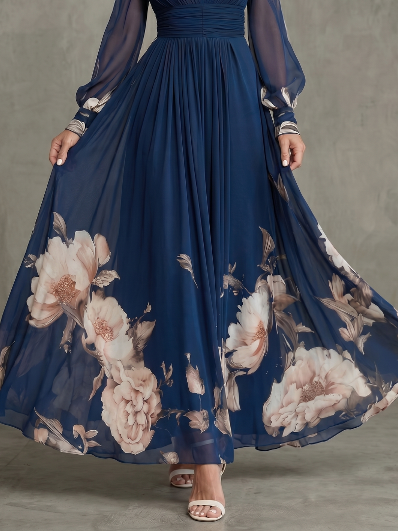Damen Maxikleid mit V-Ausschnitt Jully