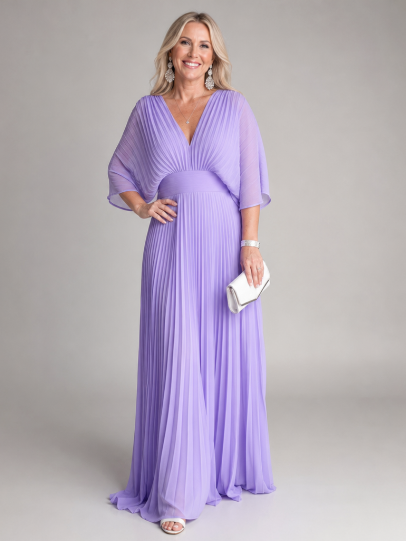 Damen Maxikleid mit V-Ausschnitt für Hochzeitsgast Jully