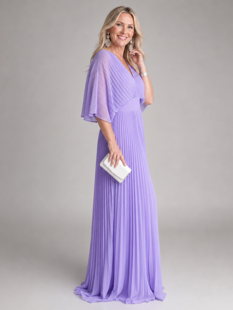 Damen Maxikleid mit V-Ausschnitt für Hochzeitsgast Jully