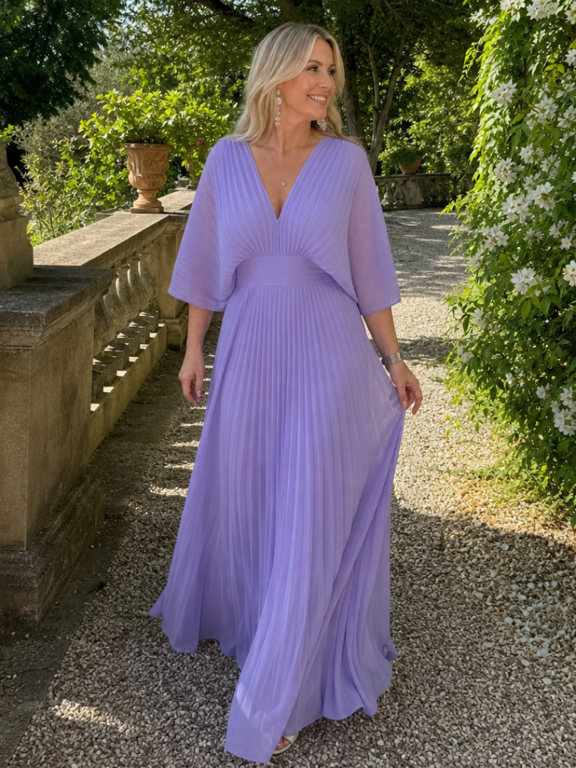 Damen Maxikleid mit V-Ausschnitt für Hochzeitsgast Jully
