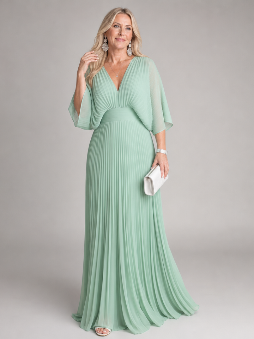 Damen Maxikleid mit V-Ausschnitt für Hochzeitsgast Jully