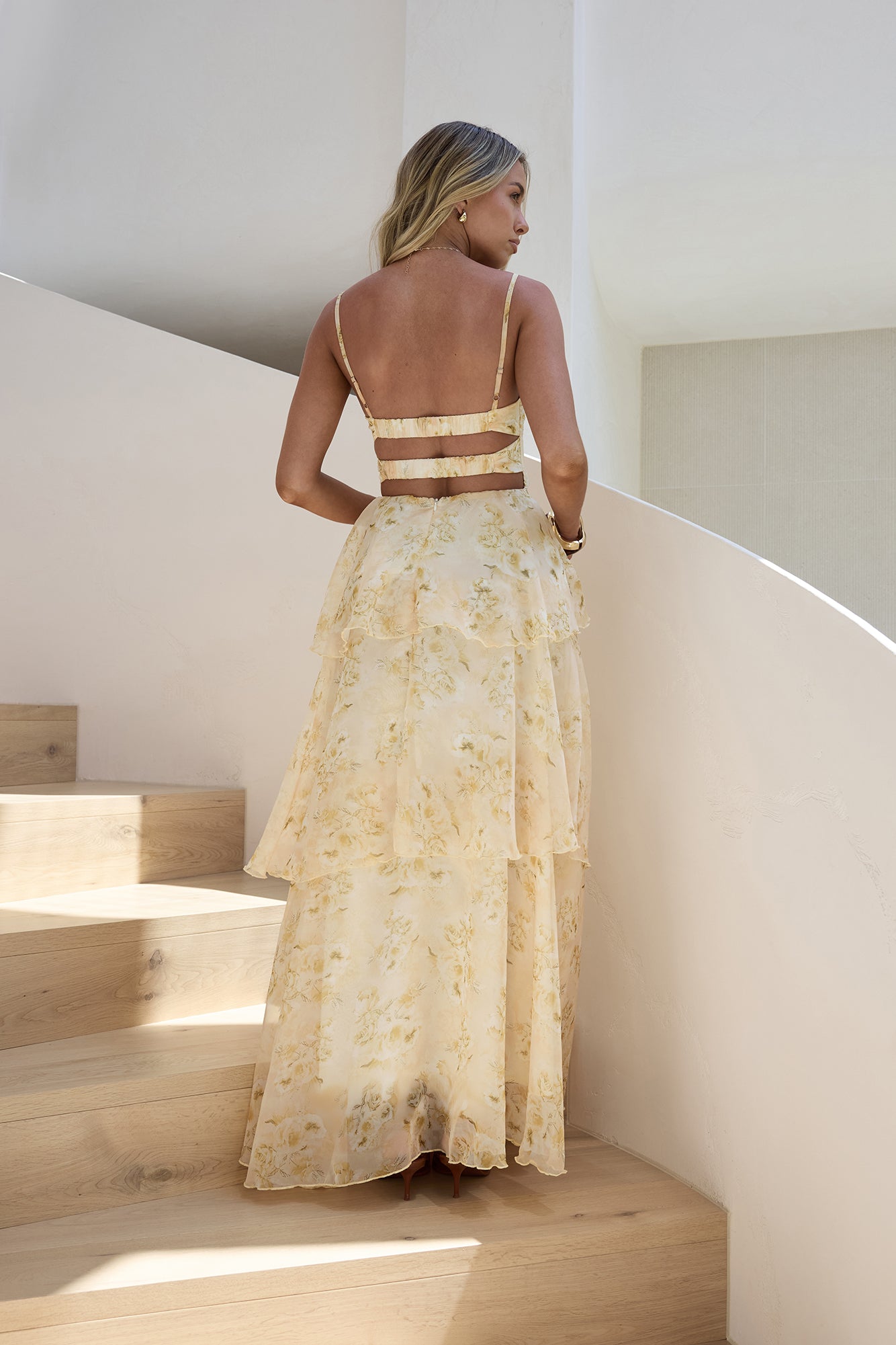 Damen Maxikleid mit V-Ausschnitt und Blumendruck Jully