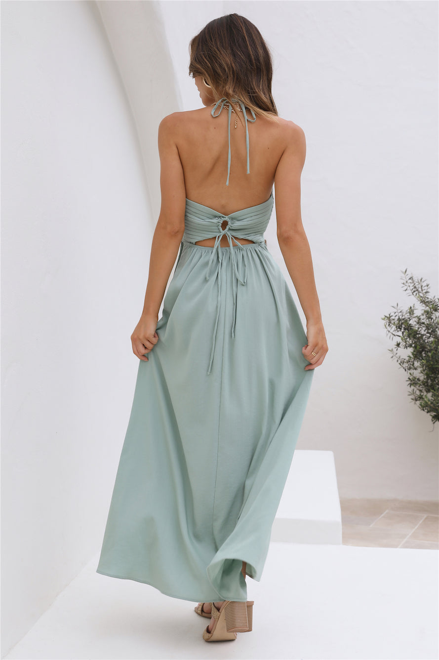 Damen Maxikleid mit V-Ausschnitt und Faltendetail Jully