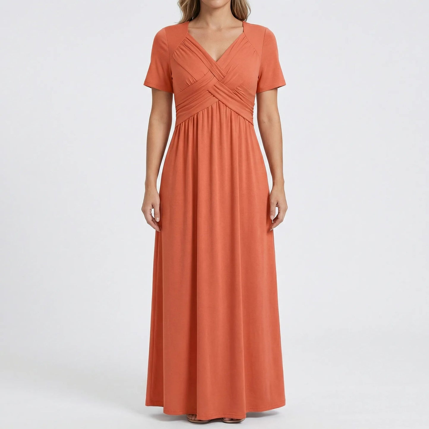 Damen Maxikleid mit V-Ausschnitt und praktischen Taschen Jully
