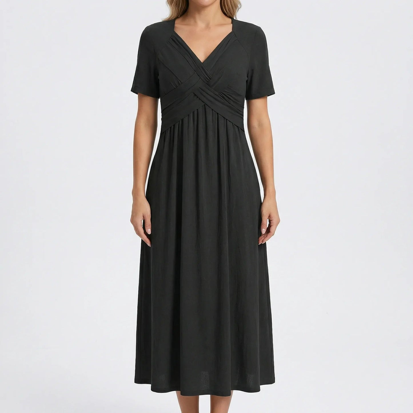 Damen Maxikleid mit V-Ausschnitt und praktischen Taschen Jully