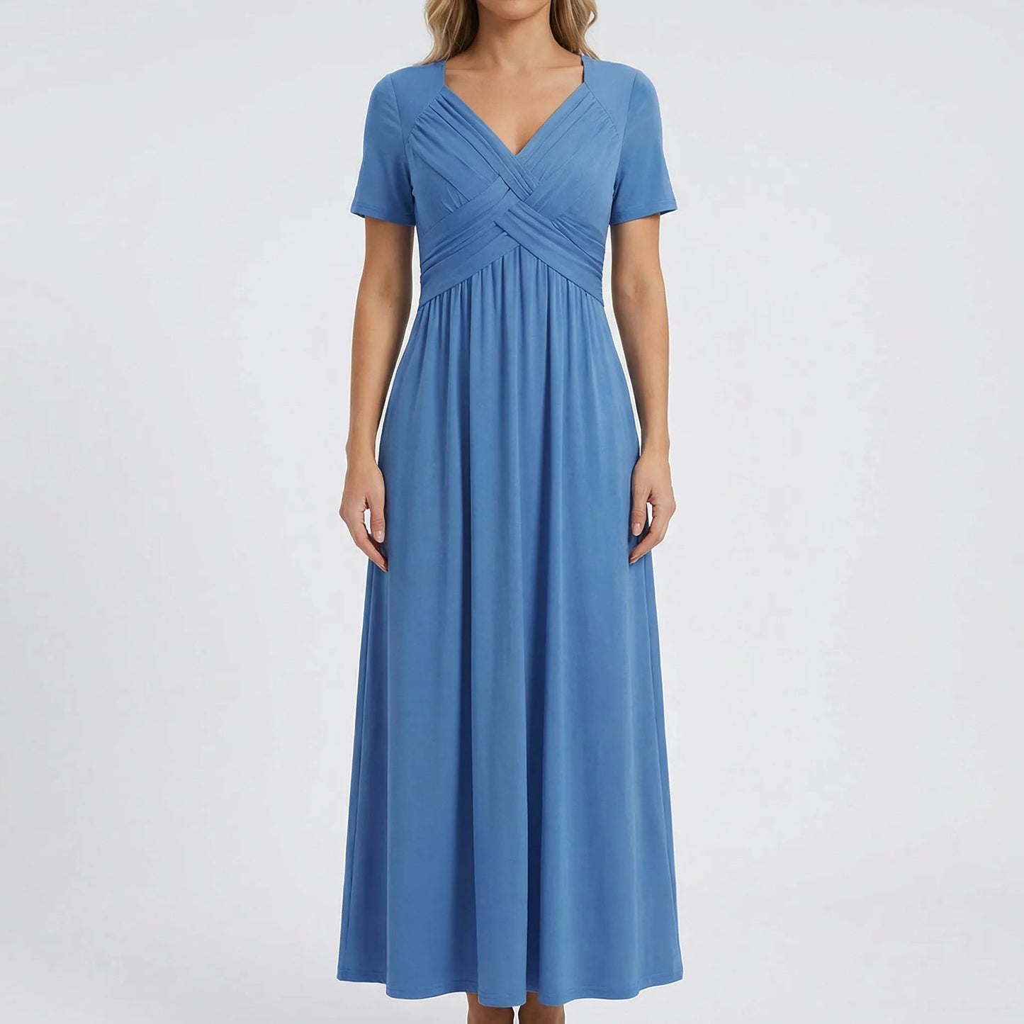 Damen Maxikleid mit V-Ausschnitt und praktischen Taschen Jully