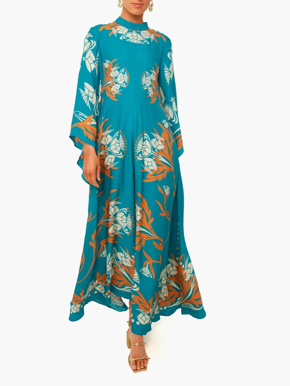 Damen Maxikleid mit Vintage-Print Jully