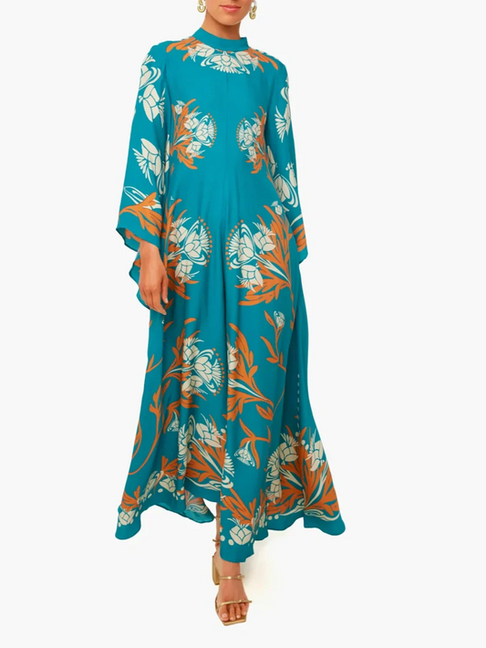 Damen Maxikleid mit Vintage-Print Jully