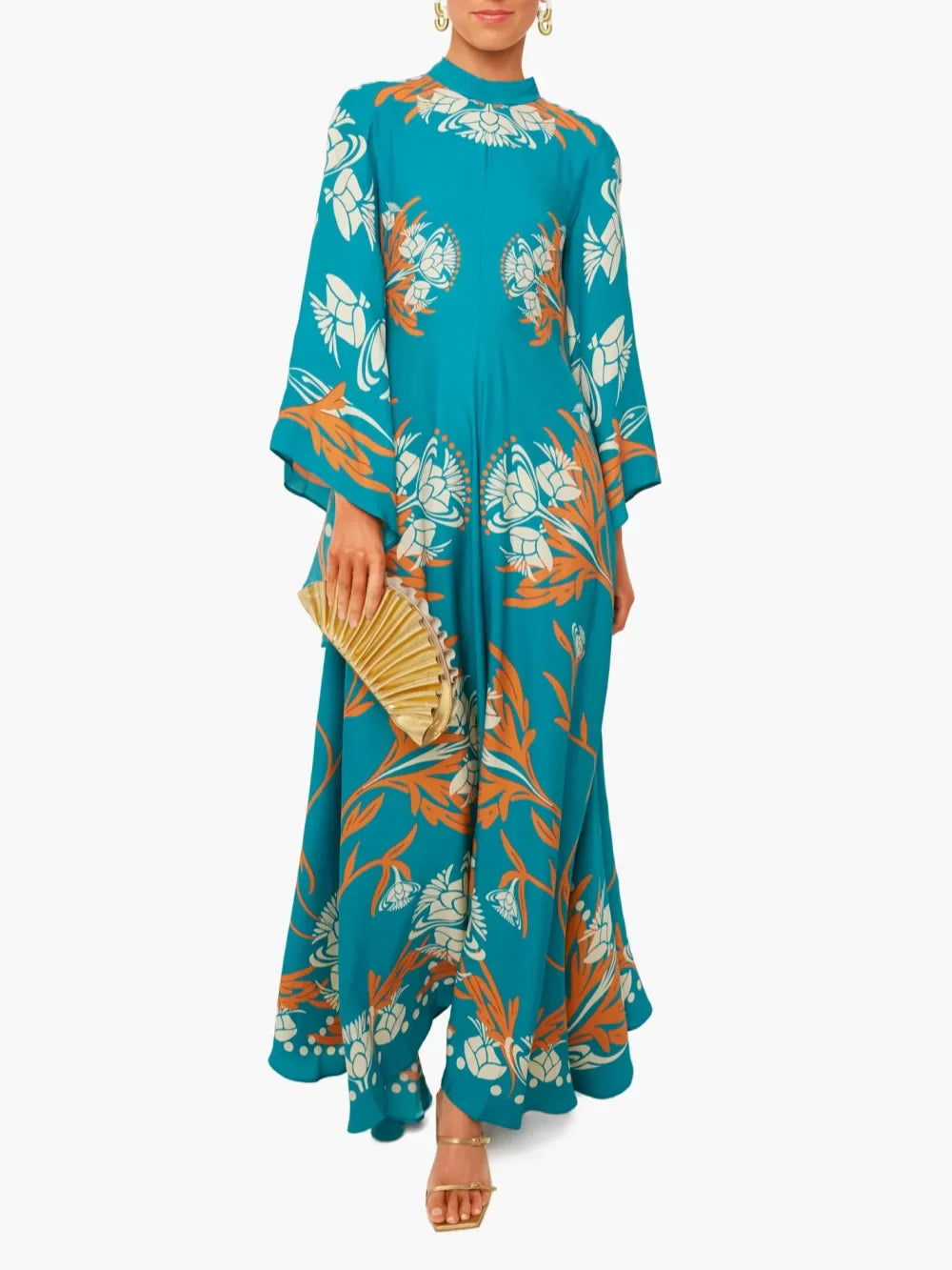 Damen Maxikleid mit Vintage-Print Jully