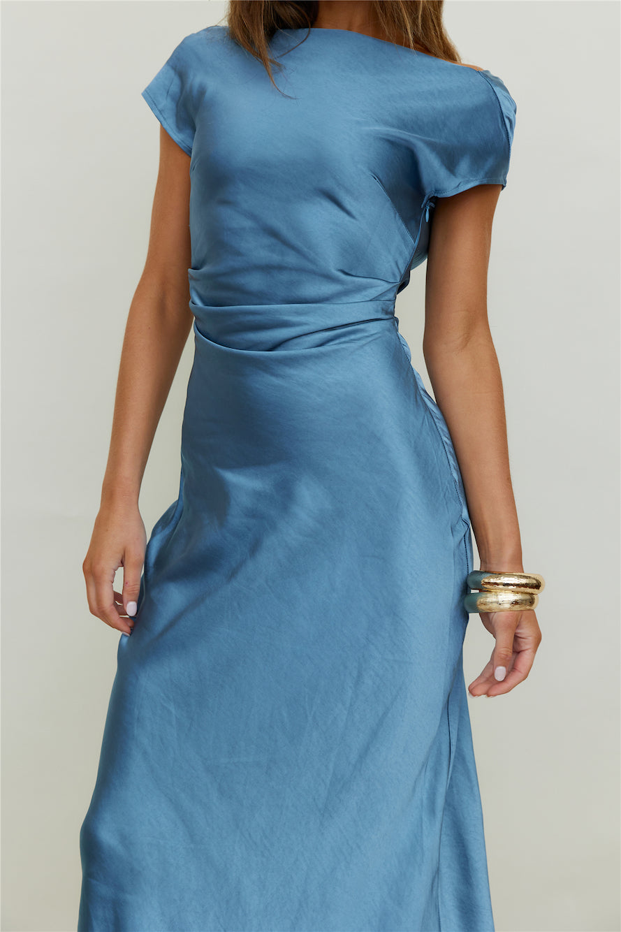 Damen Maxikleid mit Wasserfallausschnitt aus Polyester Jully