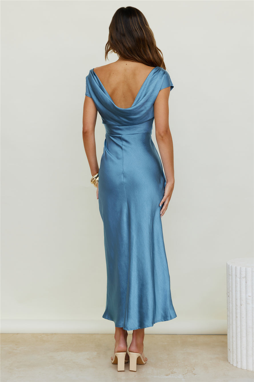 Damen Maxikleid mit Wasserfallausschnitt aus Polyester Jully