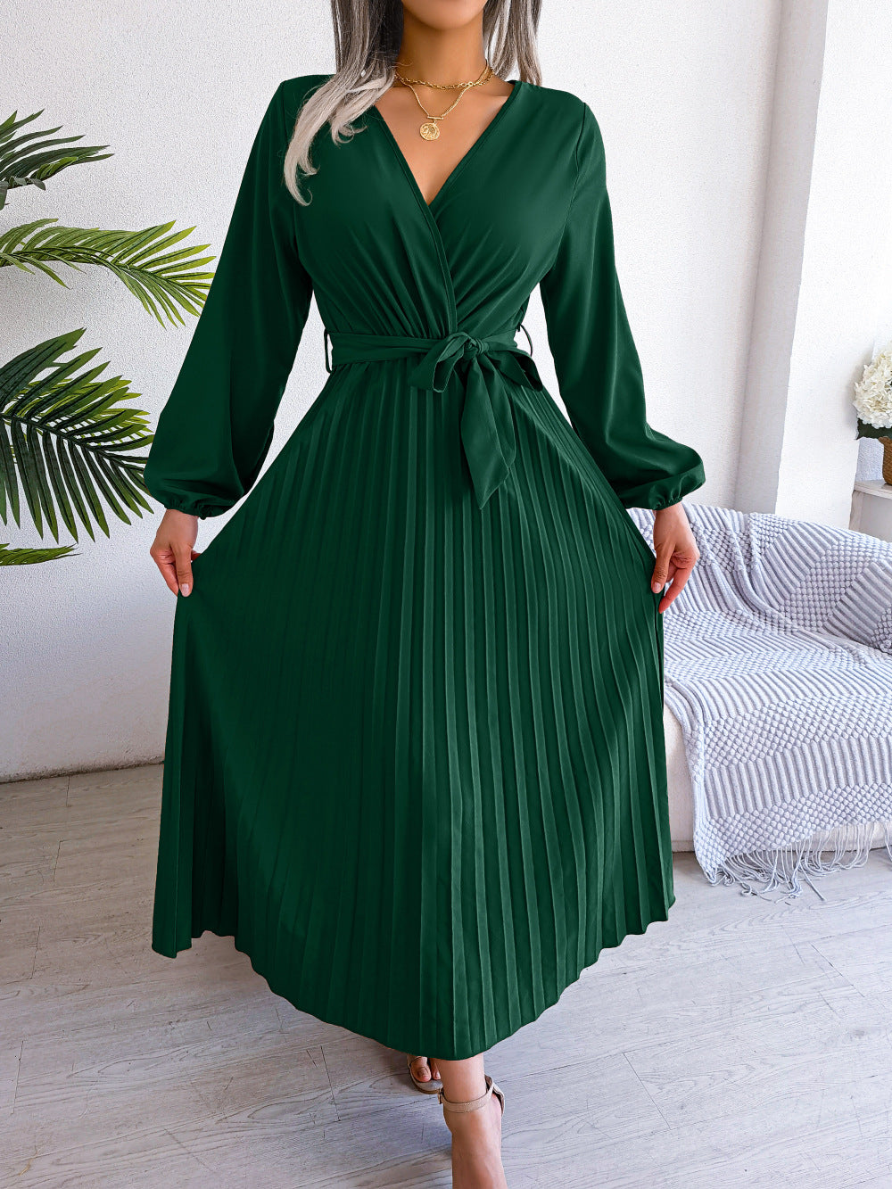 Damen Maxikleid mit Wickeloptik aus Chiffon Jully