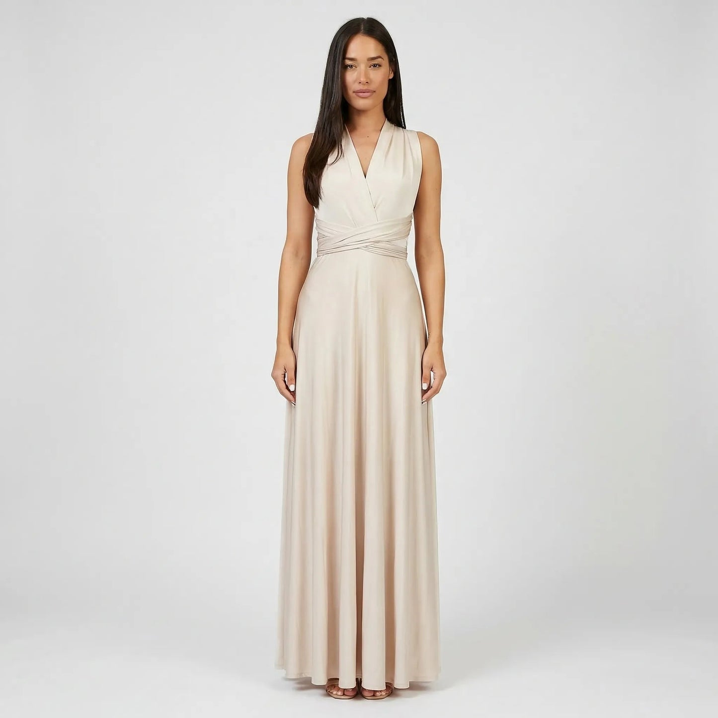Damen Maxikleid mit Wickelstil und V-Ausschnitt Jully