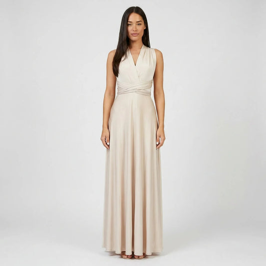 Damen Maxikleid mit Wickelstil und V-Ausschnitt Jully