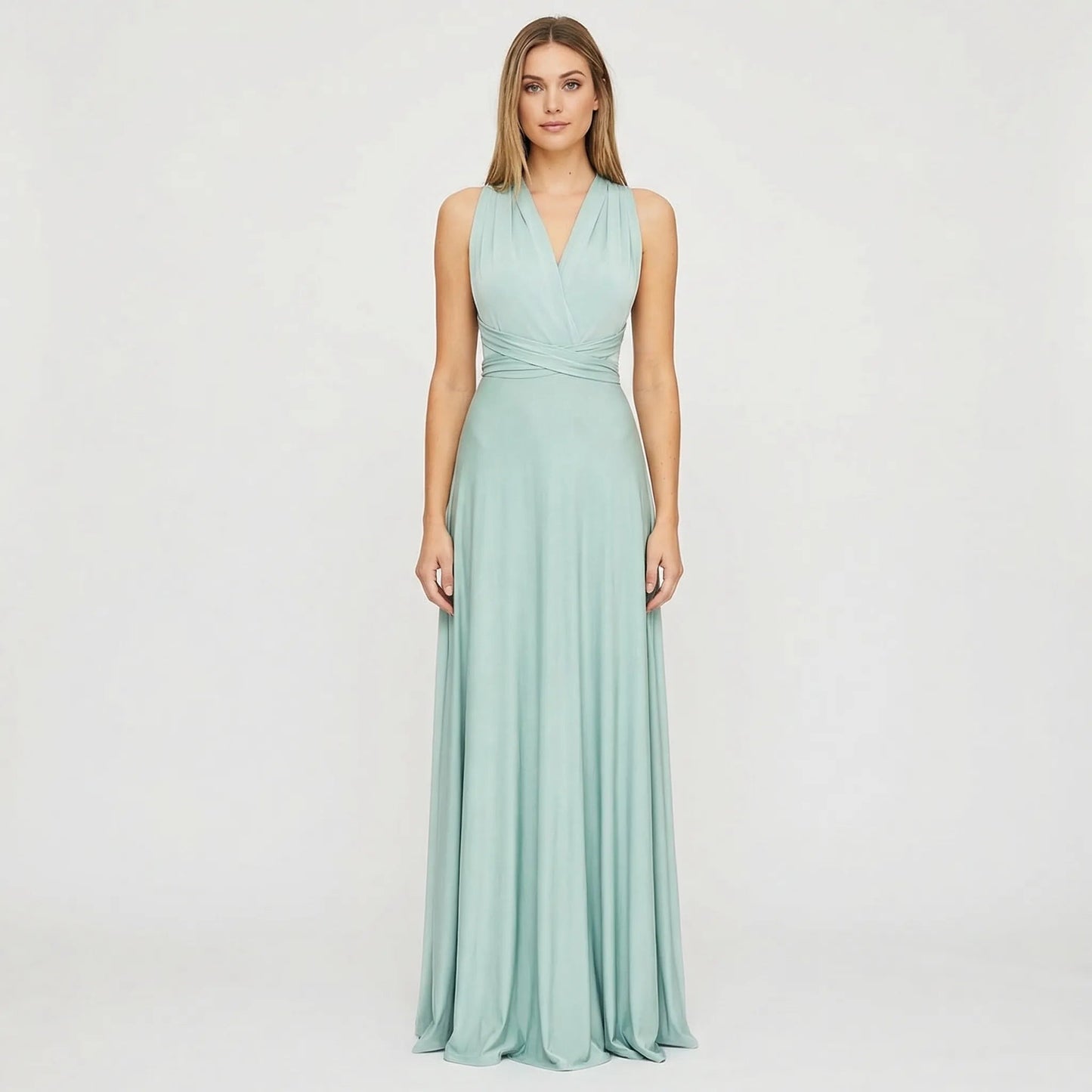 Damen Maxikleid mit Wickelstil und V-Ausschnitt Jully