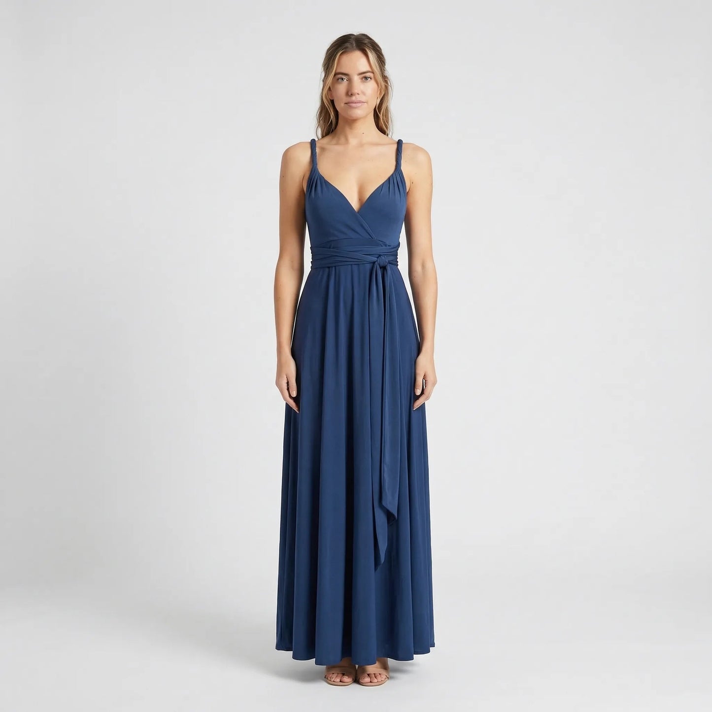 Damen Maxikleid mit Wickelstil und V-Ausschnitt Jully
