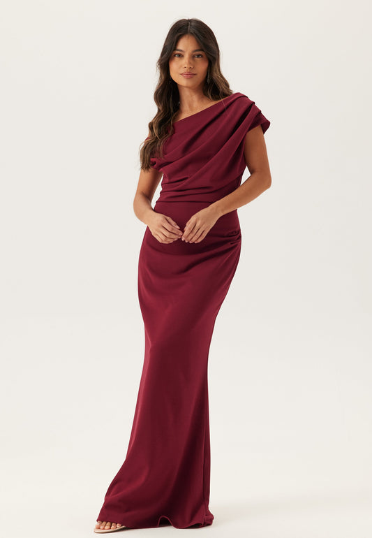 Damen Maxikleid mit asymmetrischem Ausschnitt aus Stretch-Jersey Jully