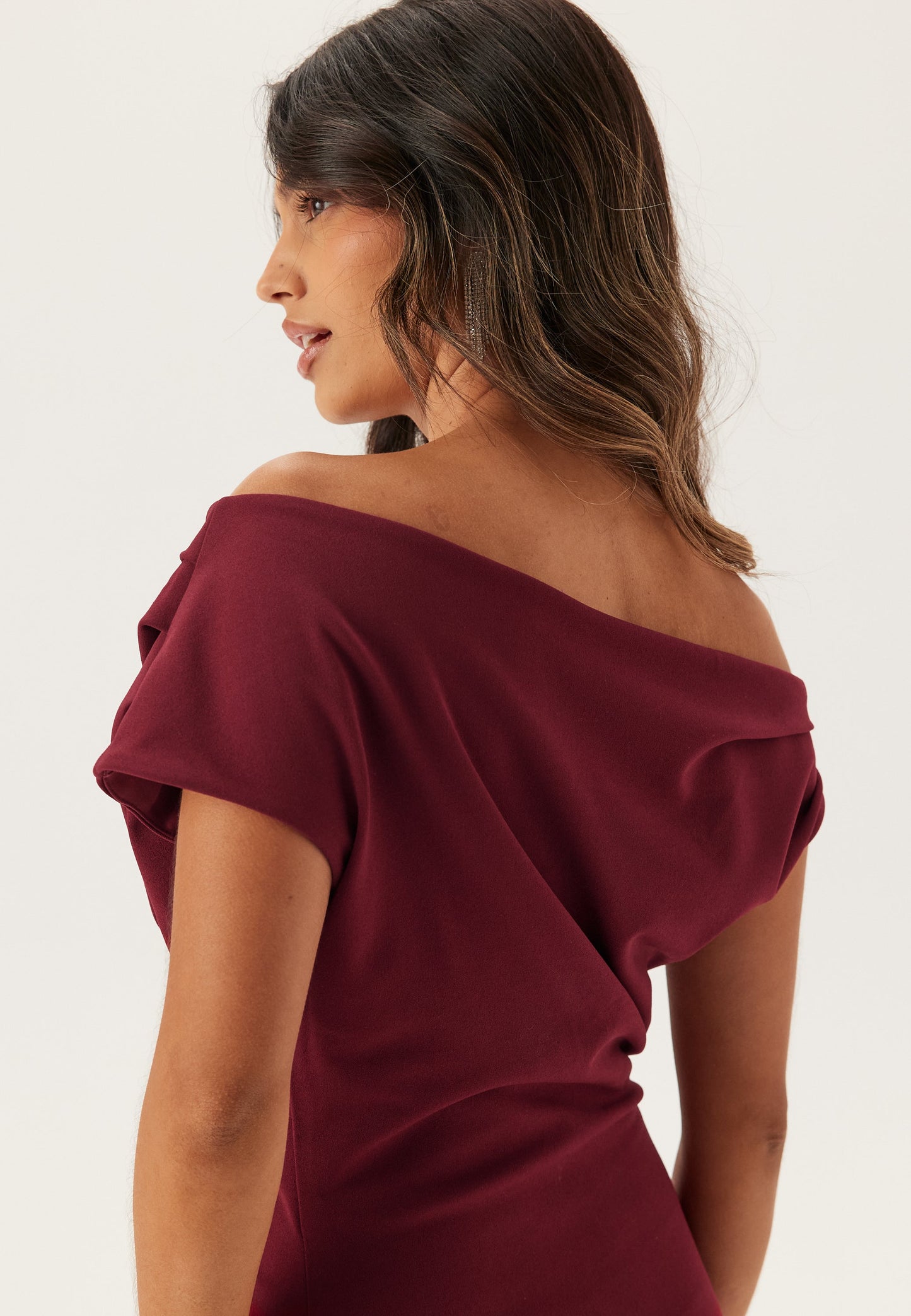 Damen Maxikleid mit asymmetrischem Ausschnitt aus Stretch-Jersey Jully