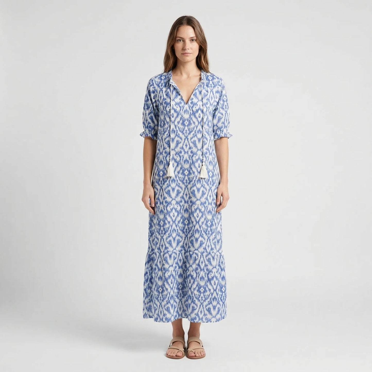 Damen Maxikleid mit botanischem Muster Jully