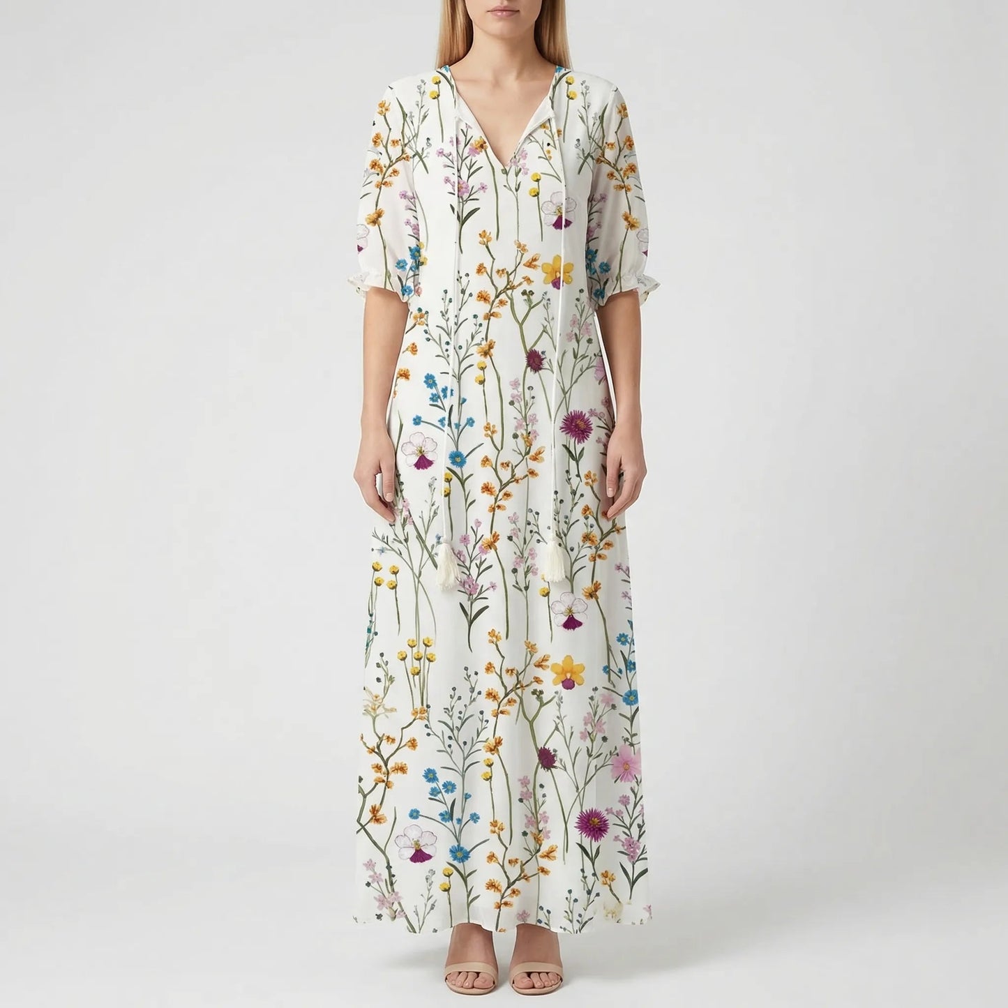 Damen Maxikleid mit botanischem Muster Jully