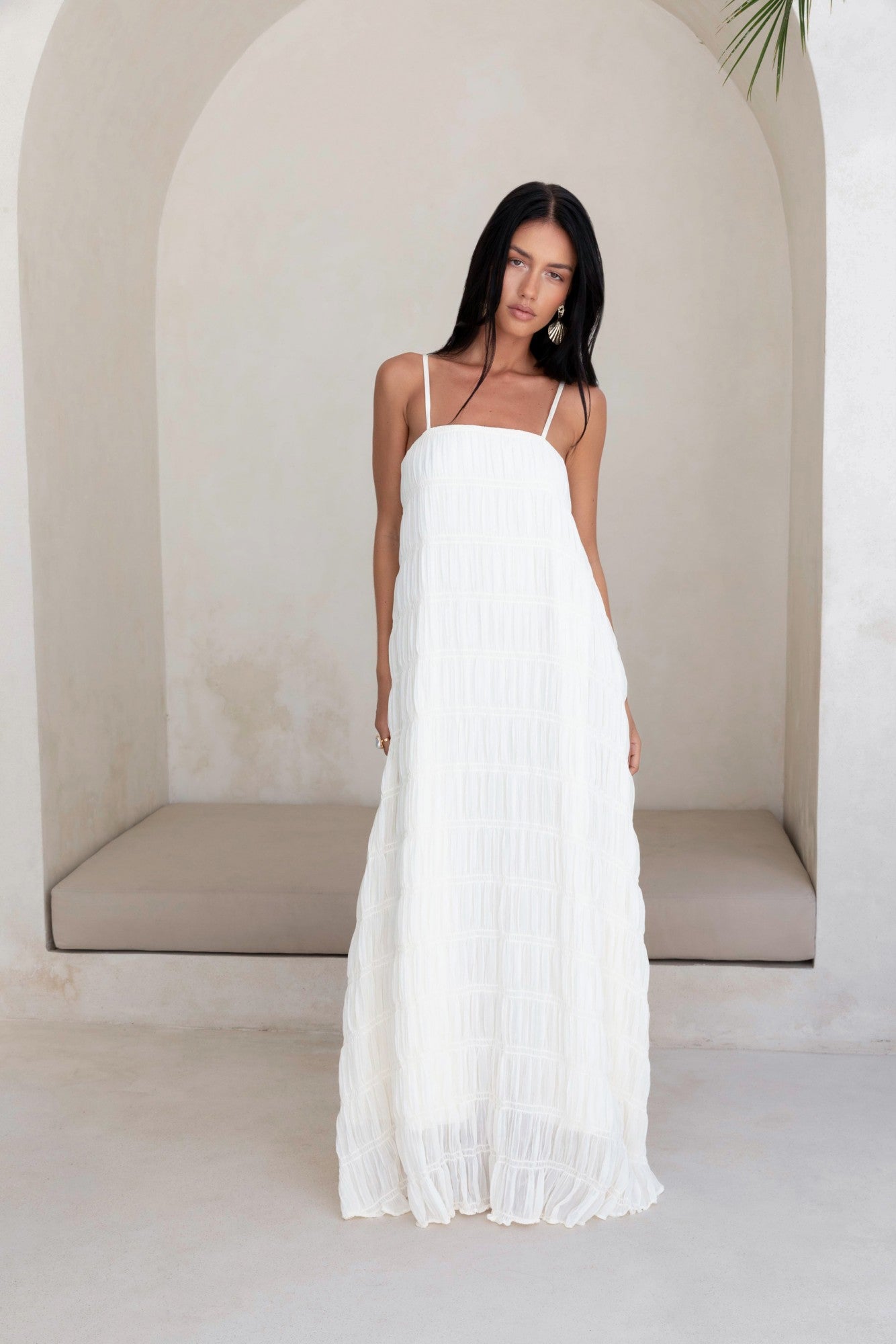 Damen Maxikleid mit durchscheinendem Crêpe Jully