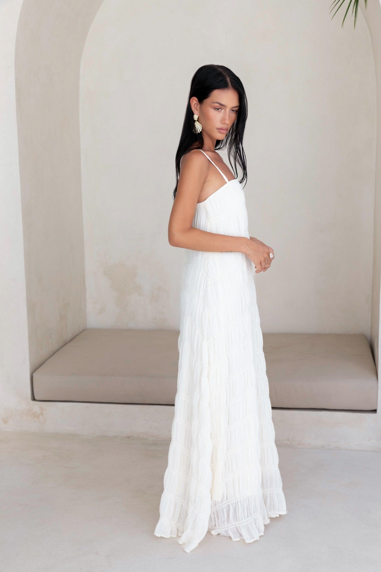 Damen Maxikleid mit durchscheinendem Crêpe Jully