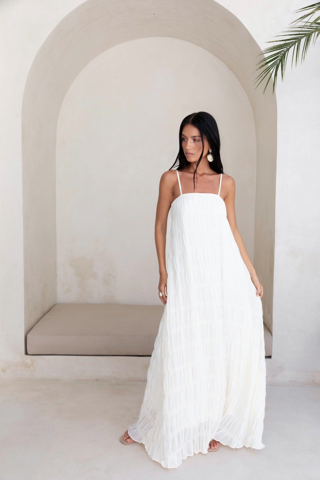 Damen Maxikleid mit durchscheinendem Crêpe Jully