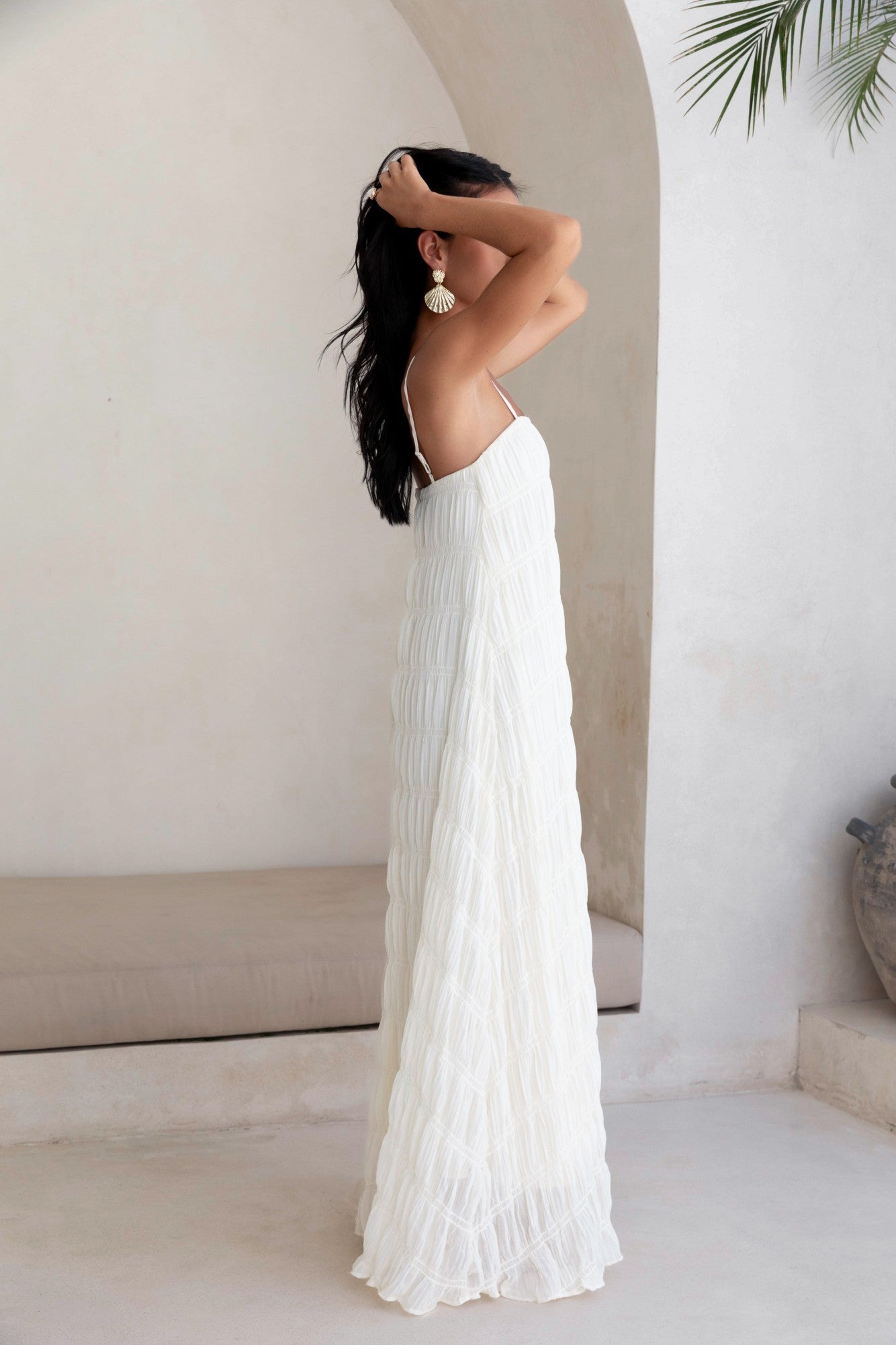 Damen Maxikleid mit durchscheinendem Crêpe Jully
