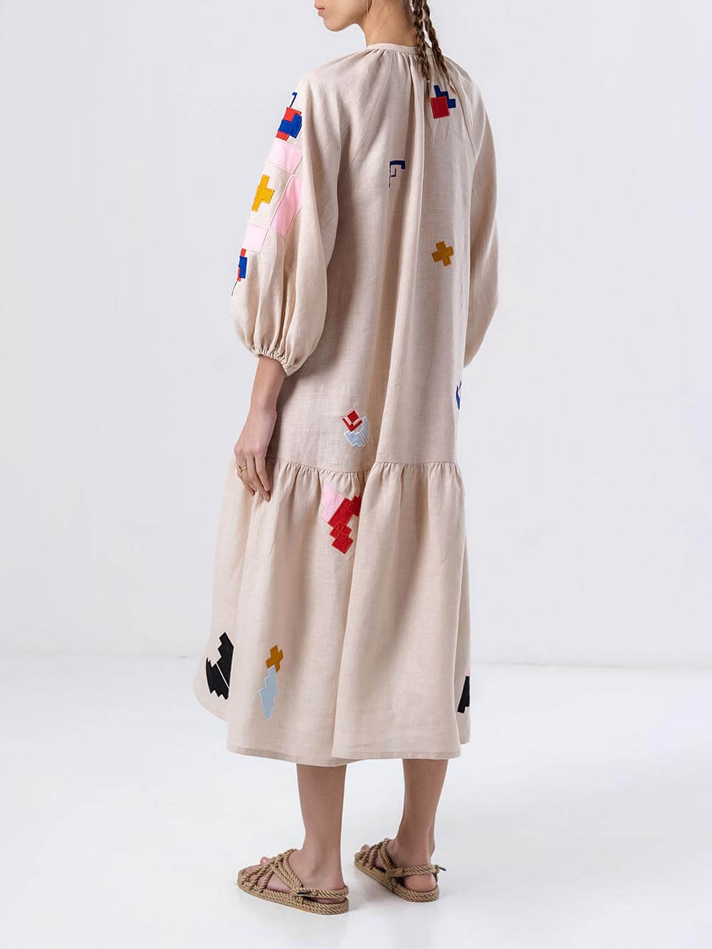 Damen Maxikleid mit ethnischem Aufdruck Jully