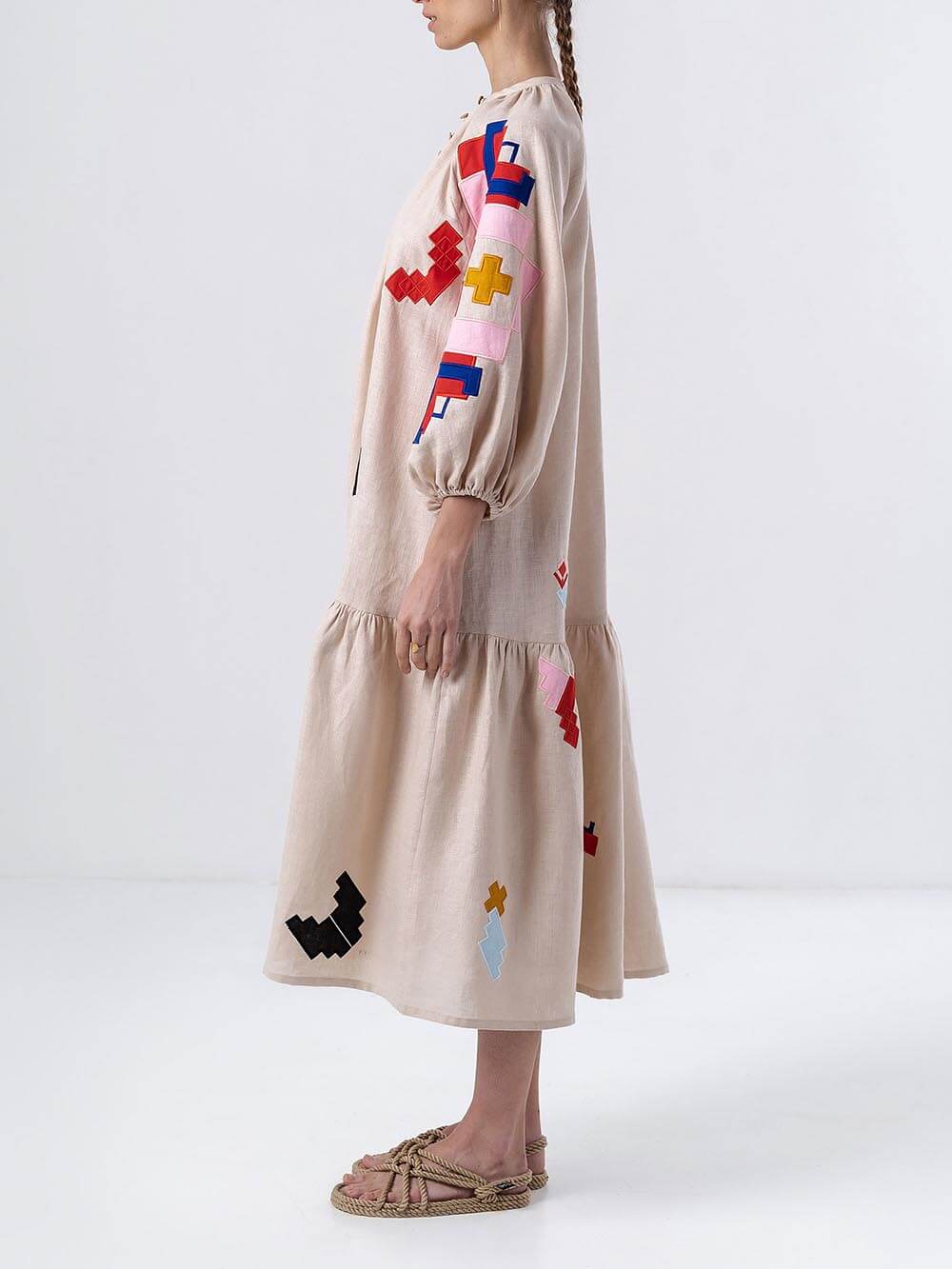 Damen Maxikleid mit ethnischem Aufdruck Jully
