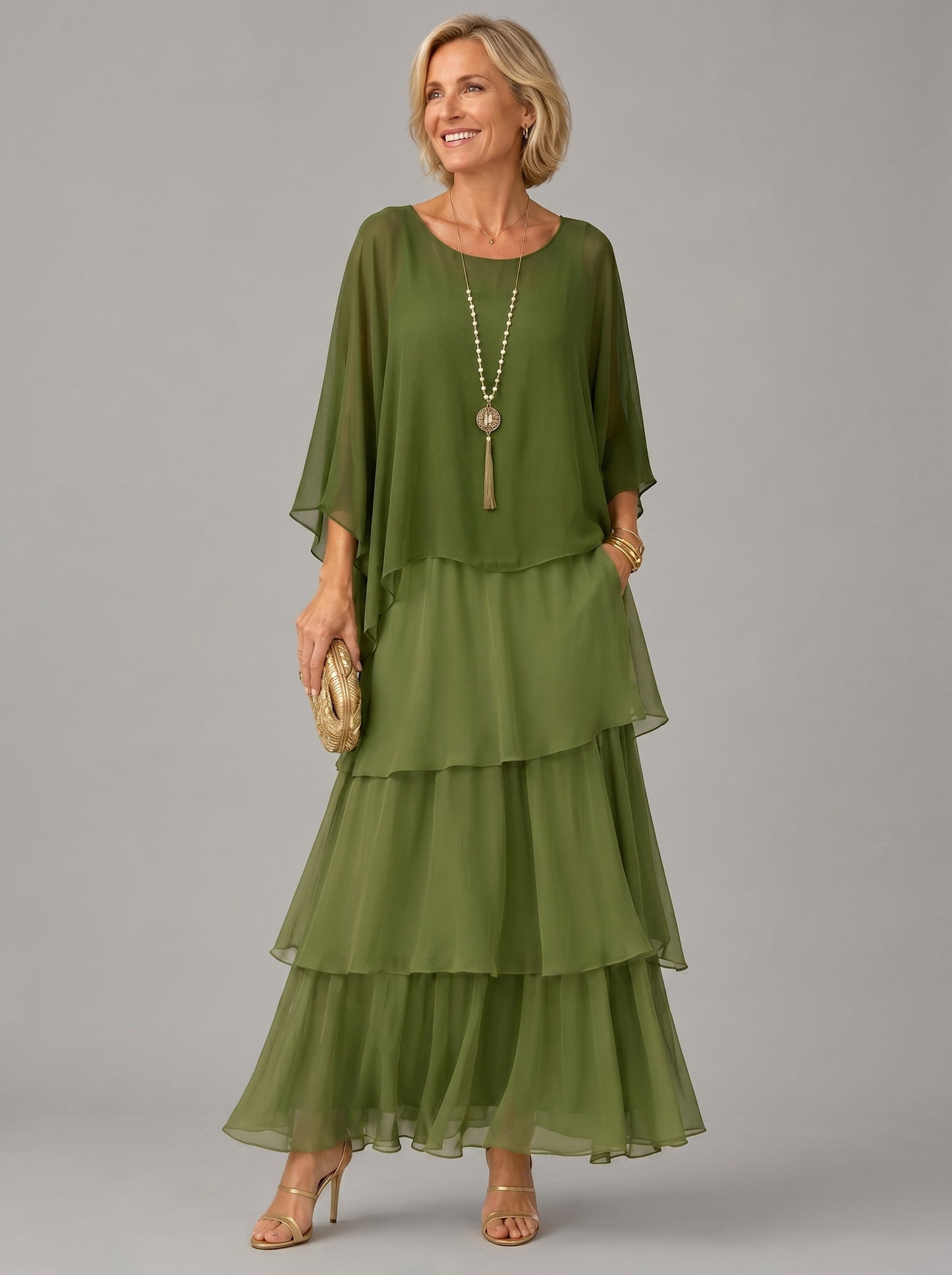 Damen Maxikleid mit fließendem Schnitt Jully