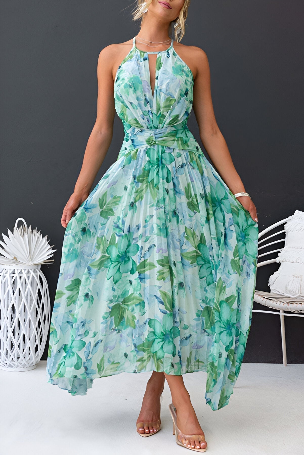 Damen Maxikleid mit fließendem Schnitt Jully