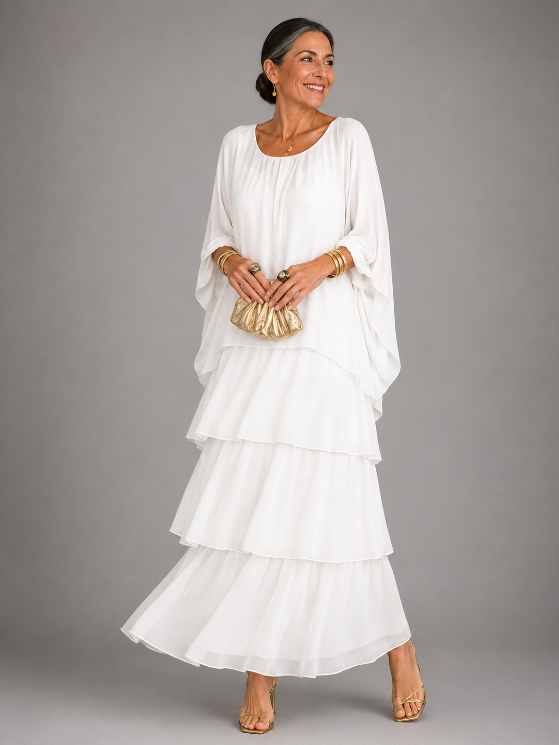 Damen Maxikleid mit fließendem Schnitt Jully