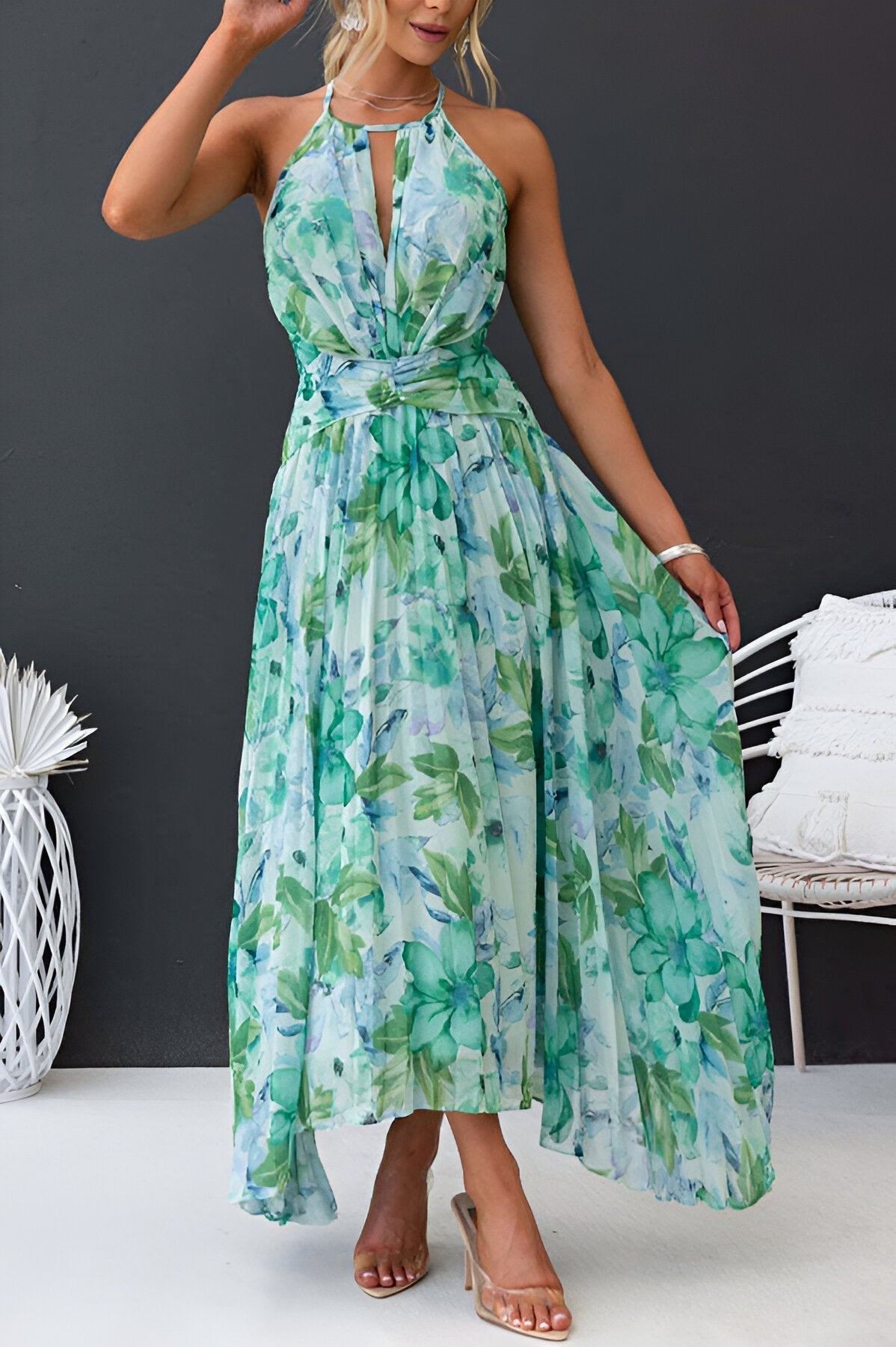 Damen Maxikleid mit fließendem Schnitt Jully