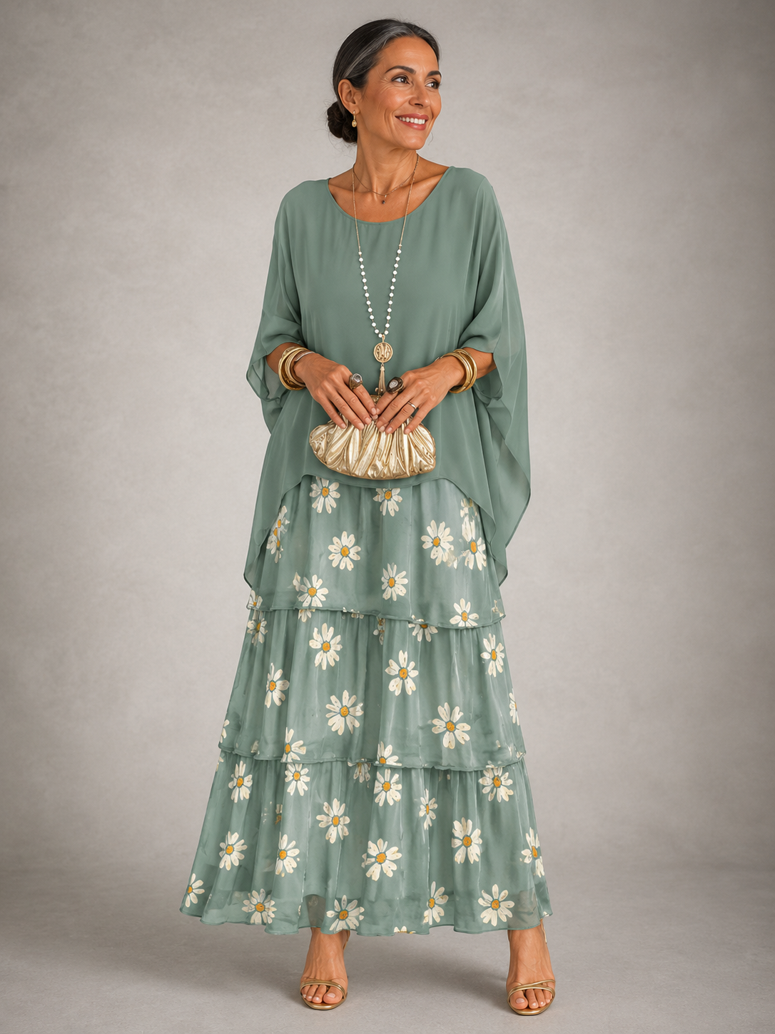 Damen Maxikleid mit fließendem Schnitt Jully