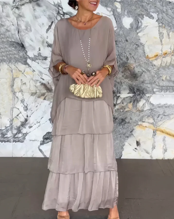 Damen Maxikleid mit fließendem Schnitt für Hochzeitsgäste Jully