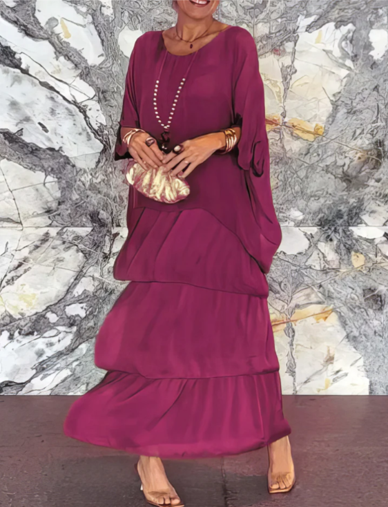 Damen Maxikleid mit fließendem Schnitt für Hochzeitsgäste Jully