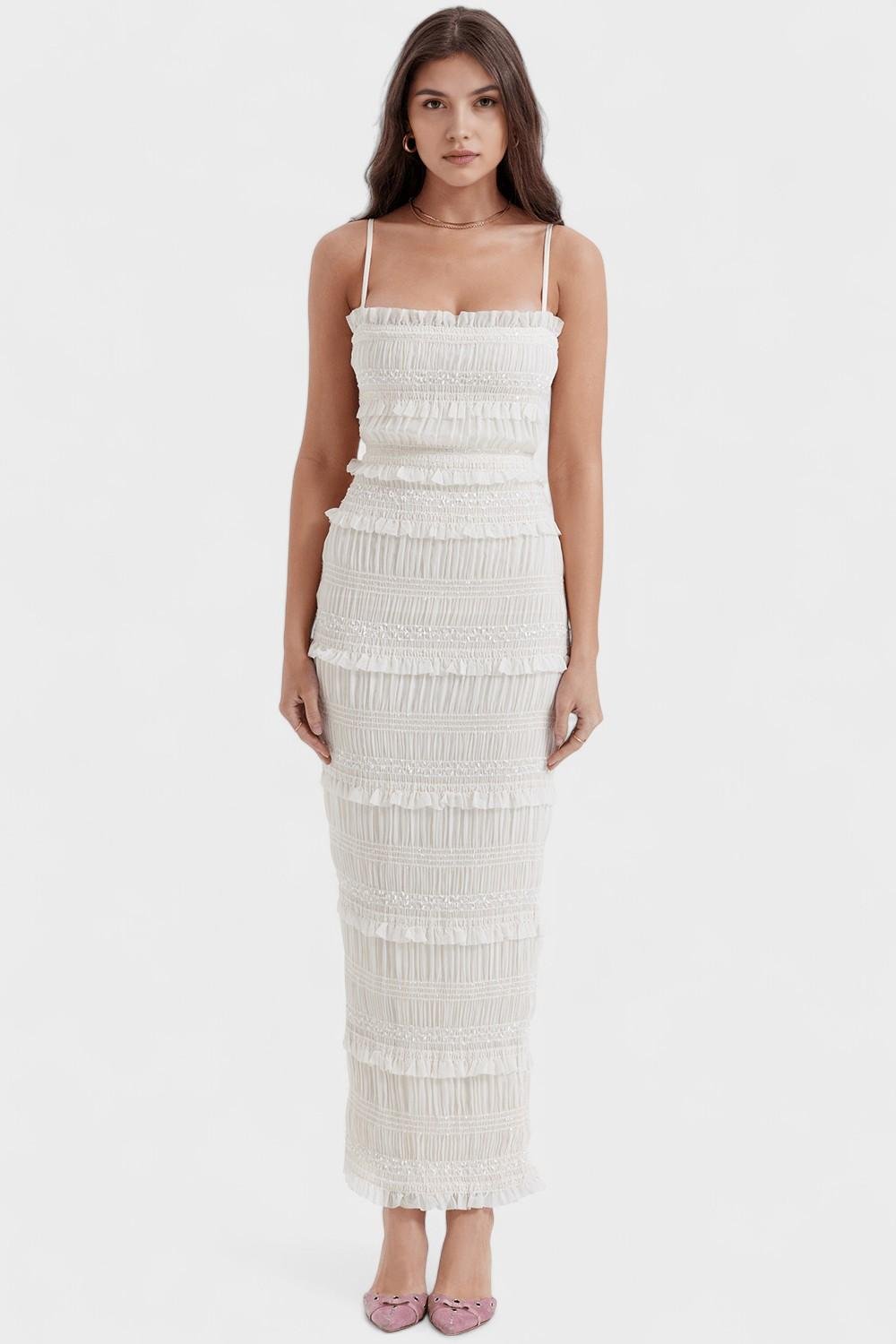 Damen Maxikleid mit fließender Silhouette aus Polyester Jully
