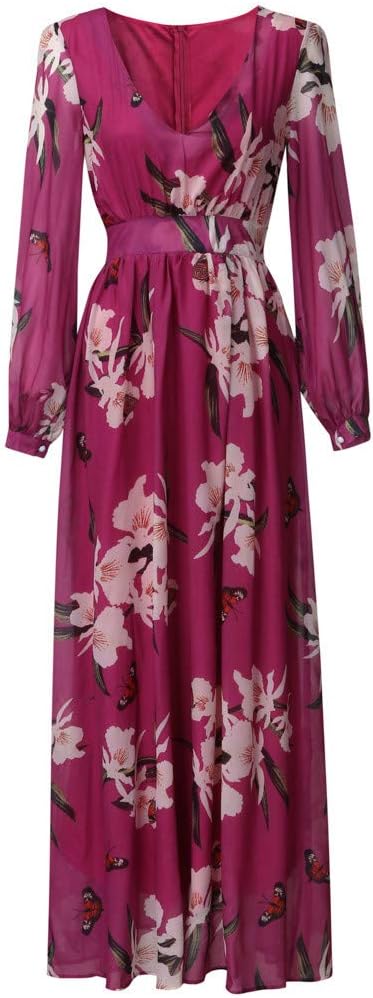 Damen Maxikleid mit floralem Muster und V-Ausschnitt Jully