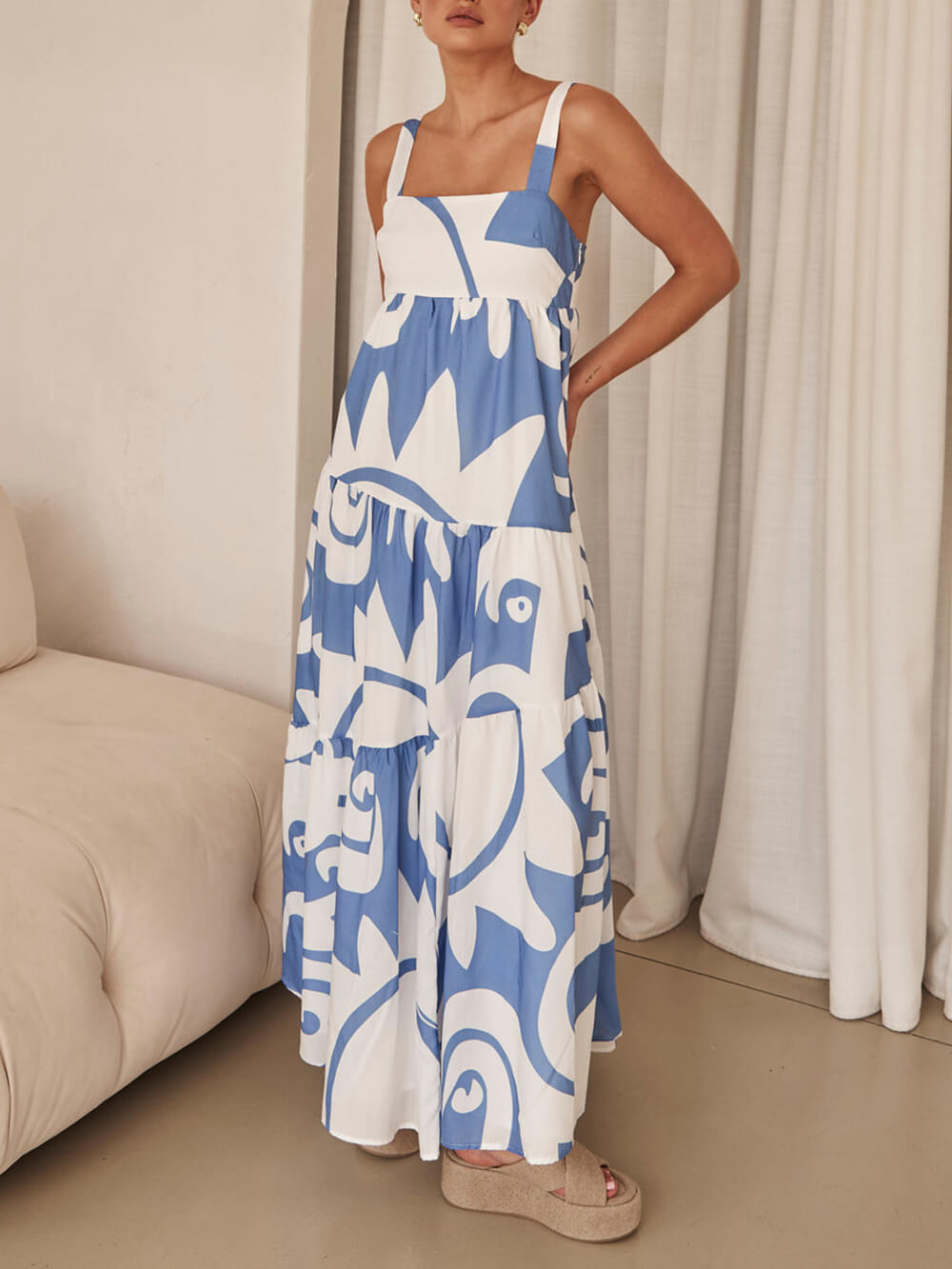 Damen Maxikleid mit geometrischem Print Jully