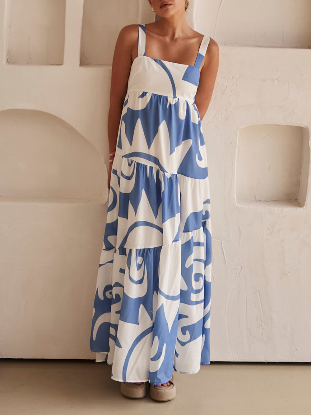 Damen Maxikleid mit geometrischem Print Jully