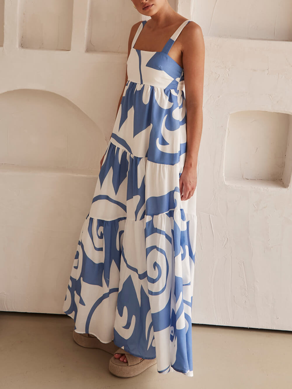 Damen Maxikleid mit geometrischem Print Jully