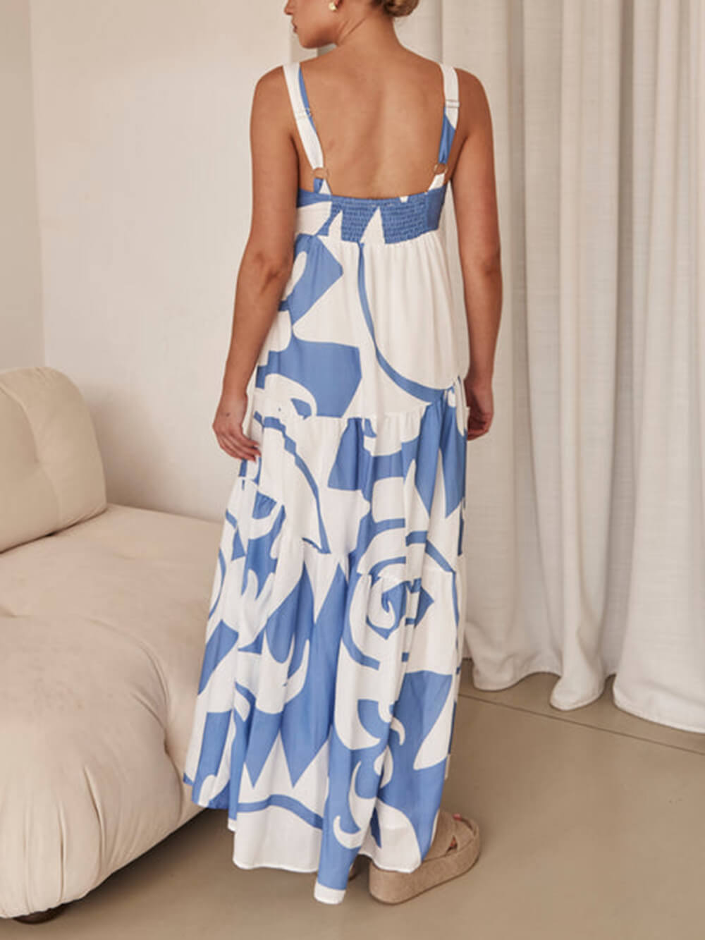 Damen Maxikleid mit geometrischem Print Jully