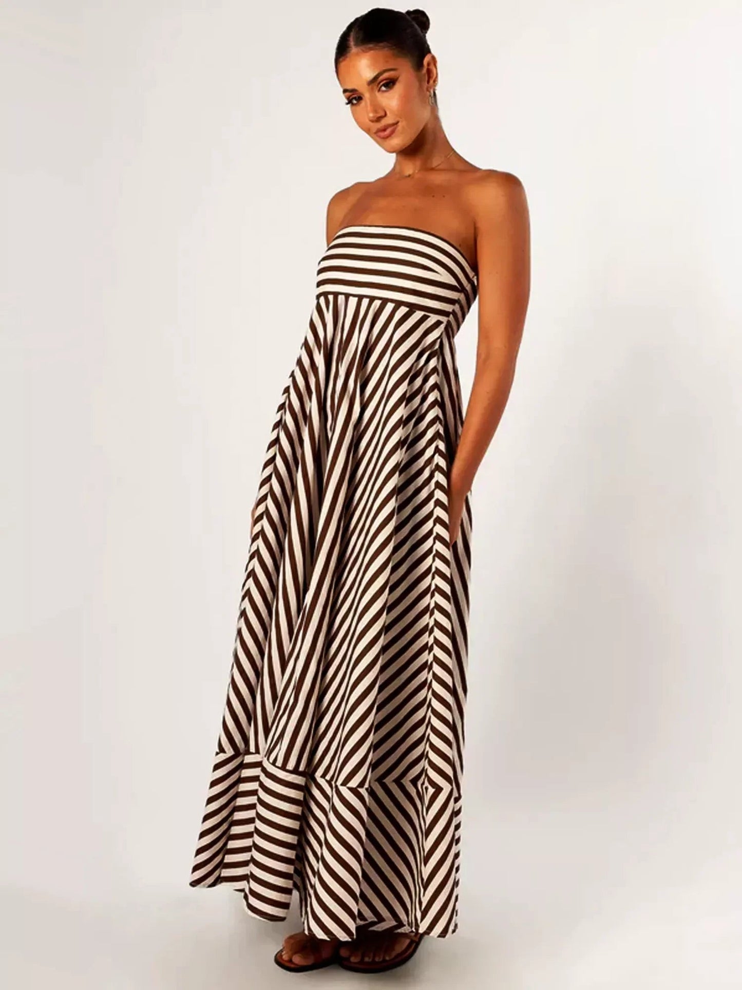 Damen Maxikleid mit gerafftem Design Jully