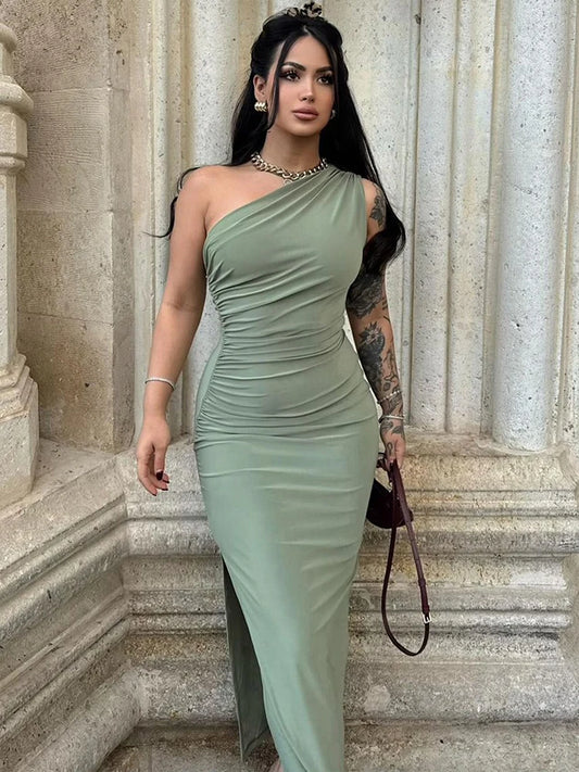 Damen Maxikleid mit sexy Schlitz und rückenfrei Jully