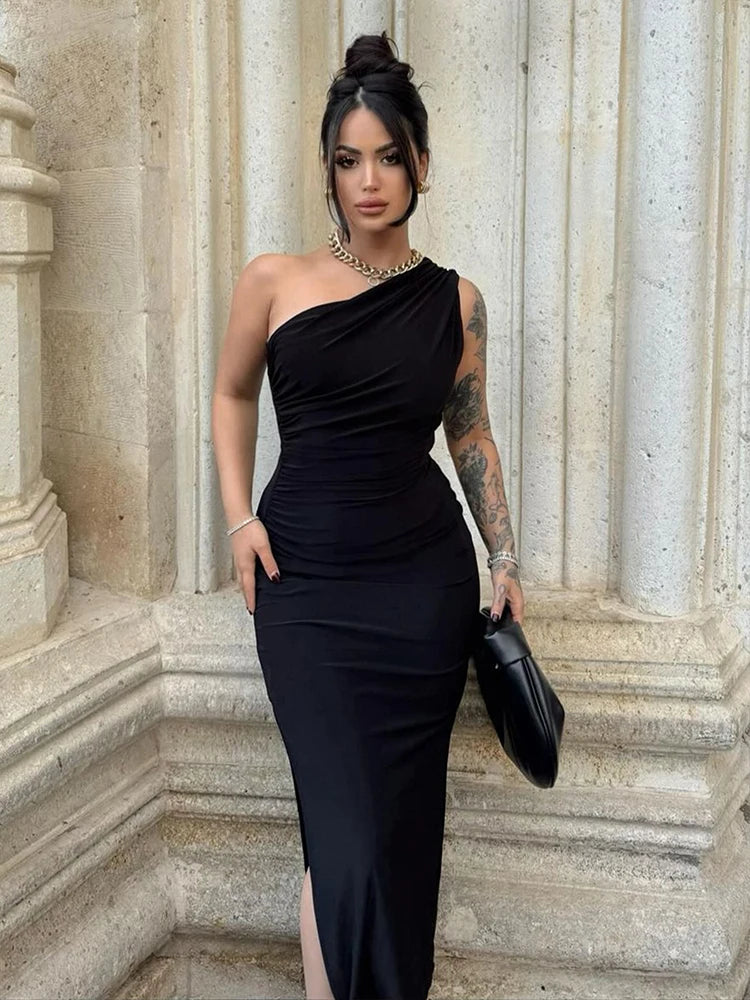 Damen Maxikleid mit sexy Schlitz und rückenfrei Jully