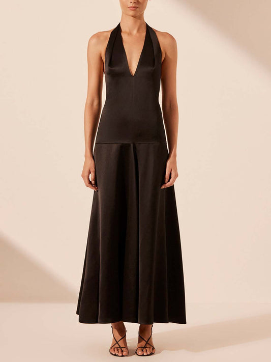 Damen Maxikleid mit tiefem V-Ausschnitt Jully